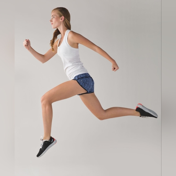Lululemon Run: Speed Short *4-way Stretch Size 6 Blue And Black Color - Picture 5 of 14